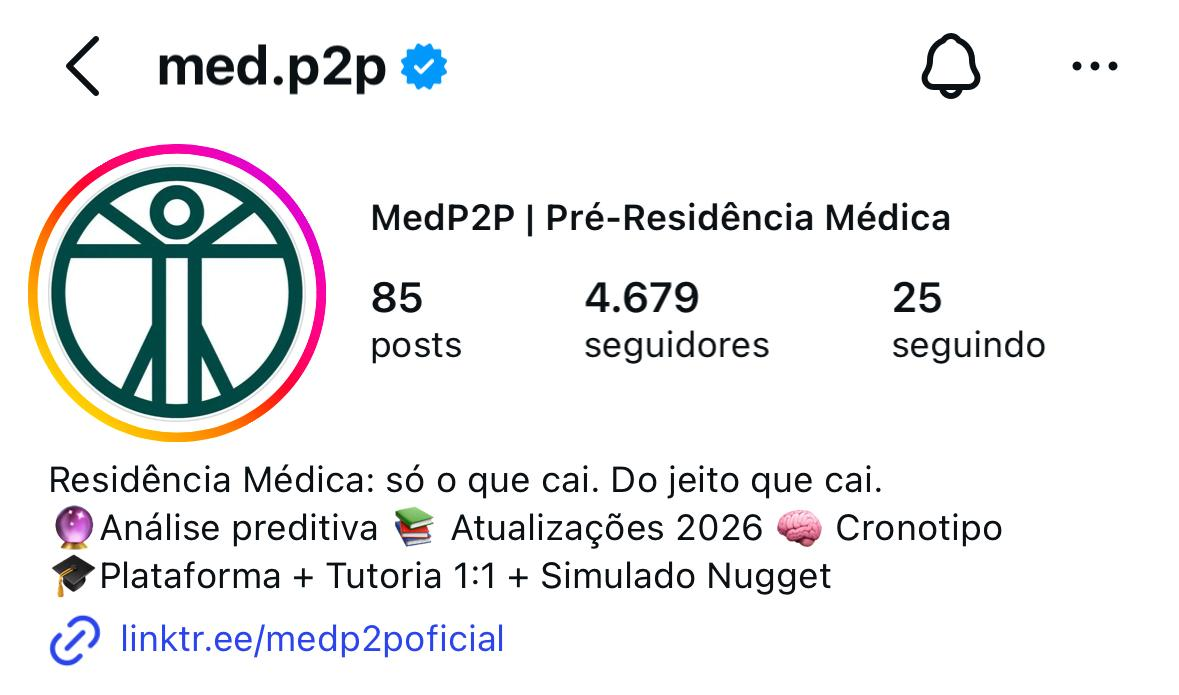 Perfil verificado da MED P2P no Instagram — 4.678 seguidores